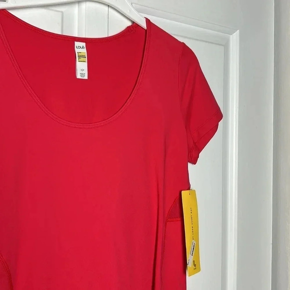 NWT LOLE CARDIO scoop neck sport top bright pink with mesh tee shirt - Picture 5 of 12